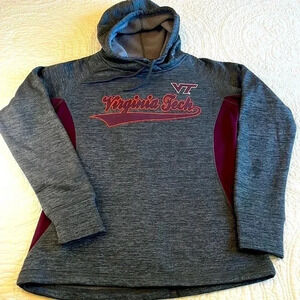 Virginia Tech Hoodie Sweatshirt Women’s Medium Grey Burgandy VT Slimming Cozy